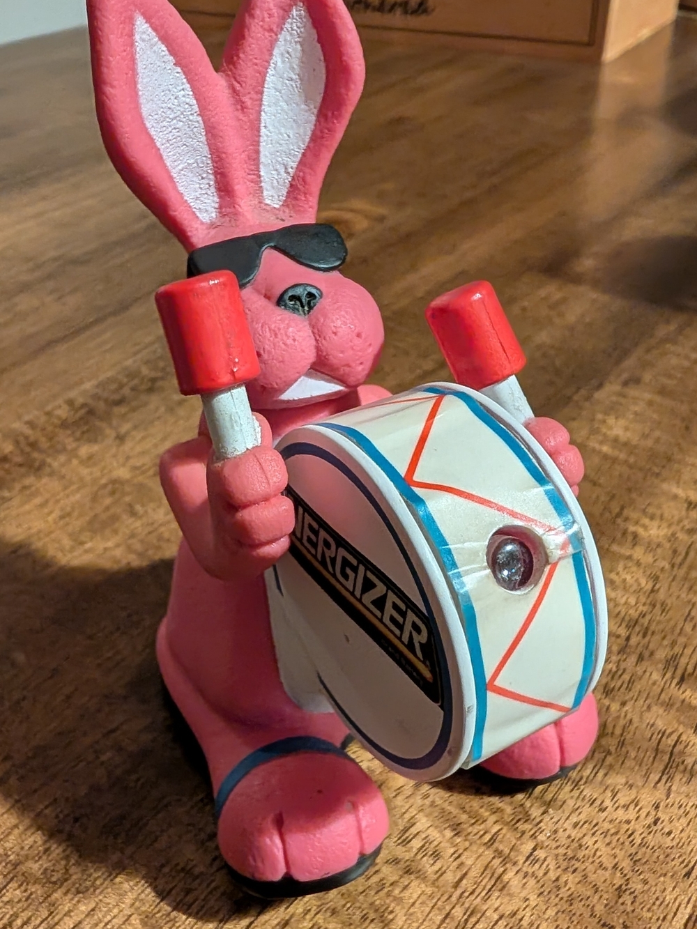 vintage 1990s Energizer Bunny Kids Play Figure Toy Drumming